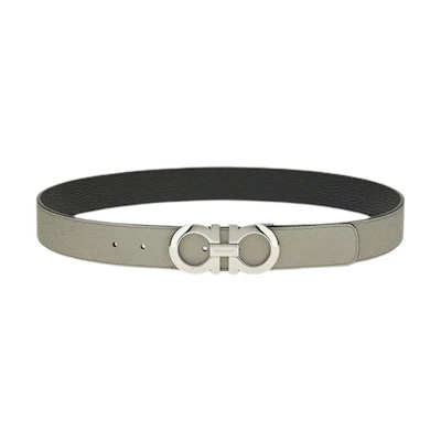 Ferragamo Leather Belt Grey 3.5cm 675542-751757