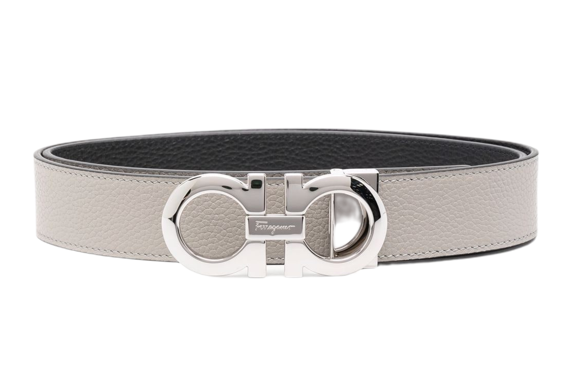 Lookbook Cinturón Ferragamo de Cuero Gris 3.5cm 675542-751757