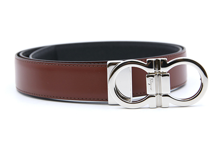 Ferragamo Leather Belt with Buckle 3CM. 0735786