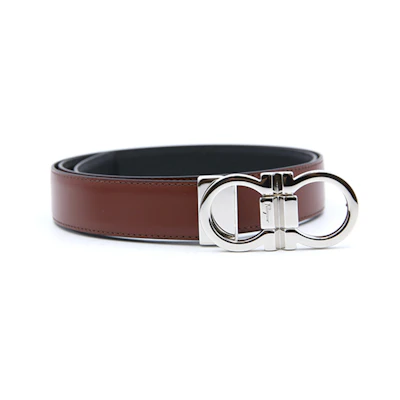 Ferragamo Leather Belt with Buckle 3CM. 0735786