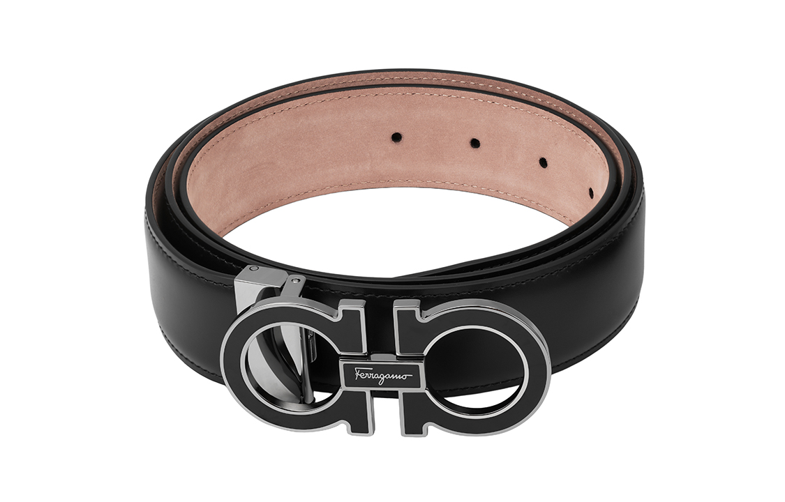 Purchase 페라가모 가죽 벨트 메탈 네임플레이트 버클, 폭 3.5cm 679750-0671502