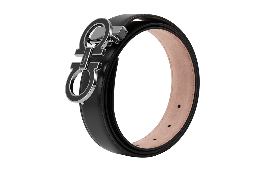 Details for 페라가모 가죽 벨트 메탈 네임플레이트 버클, 폭 3.5cm 679750-0671502