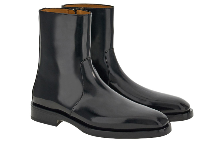 FERRAGAMO Leather Block Heel Zip Ankle Boot 'Black Fashion' 圖 3