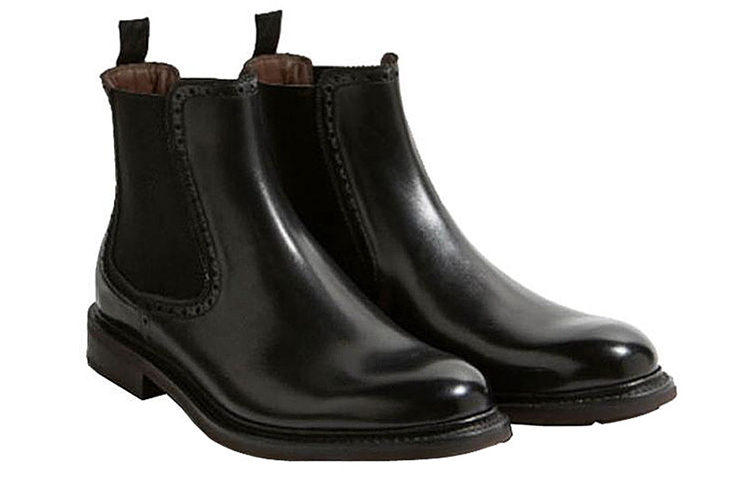 Order 菲拉格慕时尚黑色皮革切尔西靴 0695764