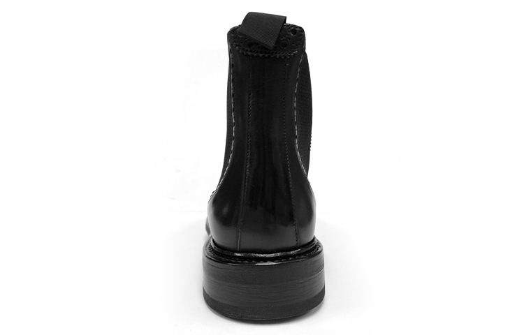 Shop 菲拉格慕时尚黑色皮革切尔西靴 0695764