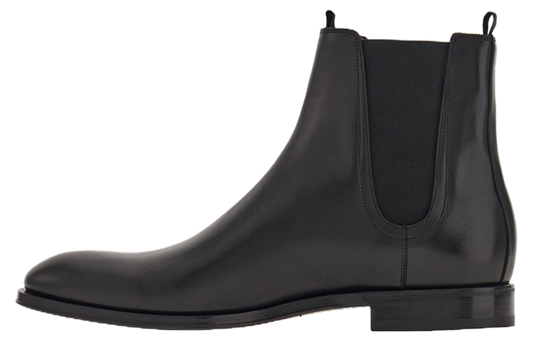 Buy FERRAGAMO Leder Chelsea Boots ''Glatt Mandelkappe Schwarz'' 021622-762476