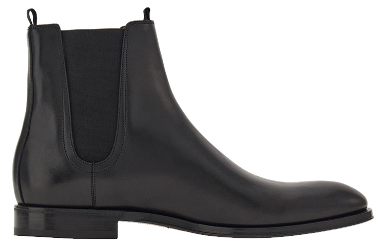 Order FERRAGAMO Leder Chelsea Boots ''Glatt Mandelkappe Schwarz'' 021622-762476