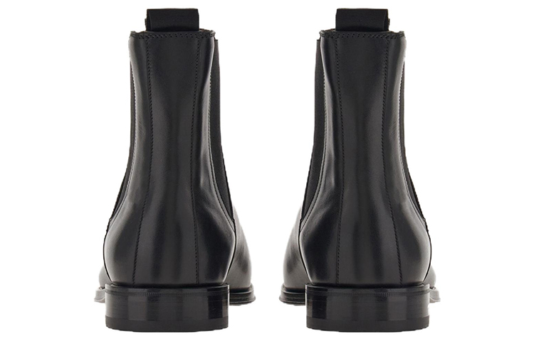 Purchase FERRAGAMO Leder Chelsea Boots ''Glatt Mandelkappe Schwarz'' 021622-762476