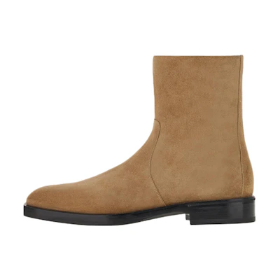 FERRAGAMO Leather Chunky Heel Zip Bootie 'Light Brown'