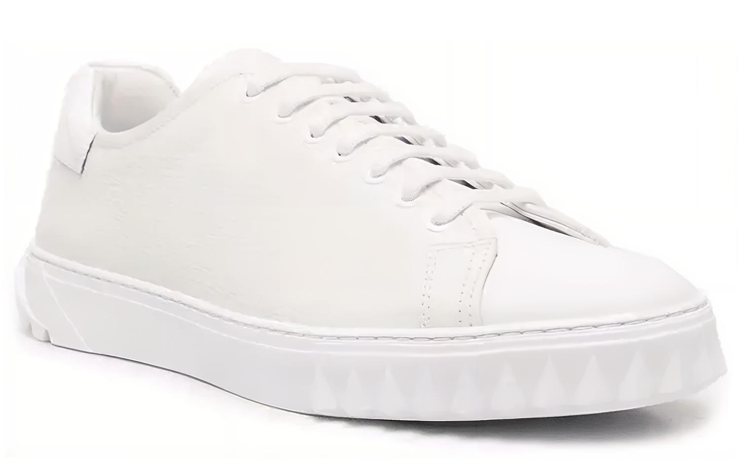 FERRAGAMO Leather Fashion Sneakers 'White' 圖 3