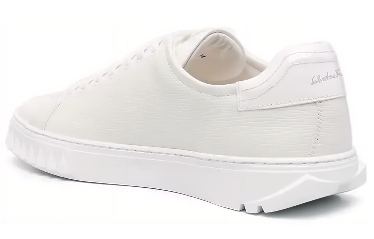 FERRAGAMO Leather Fashion Sneakers 'White' 圖 4