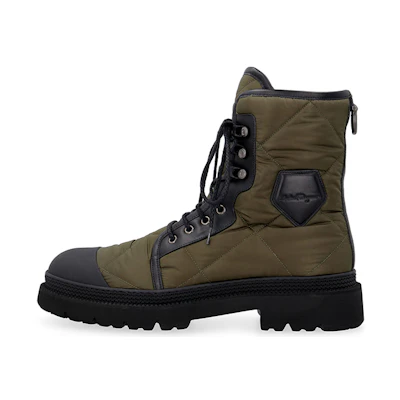 FERRAGAMO Leather Lace-Up Boot 'Green'