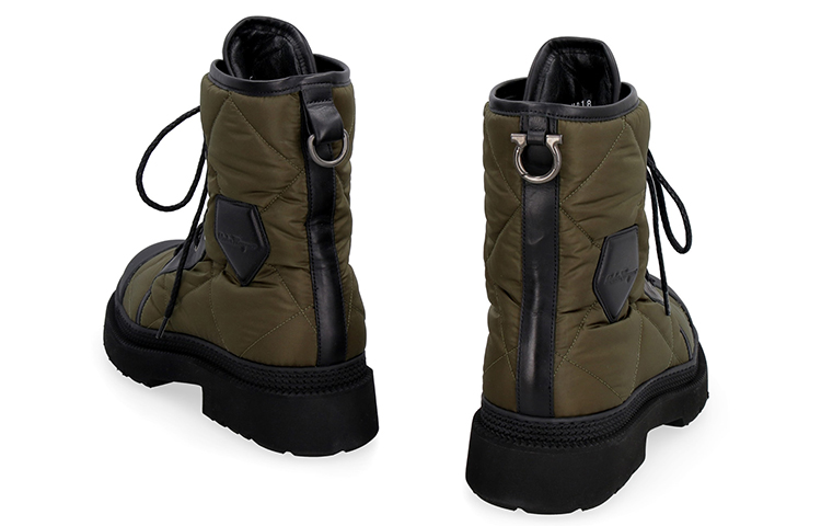 Lookbook フェラガモ レザー レースアップブーツ (グリーン) 02C662-738020