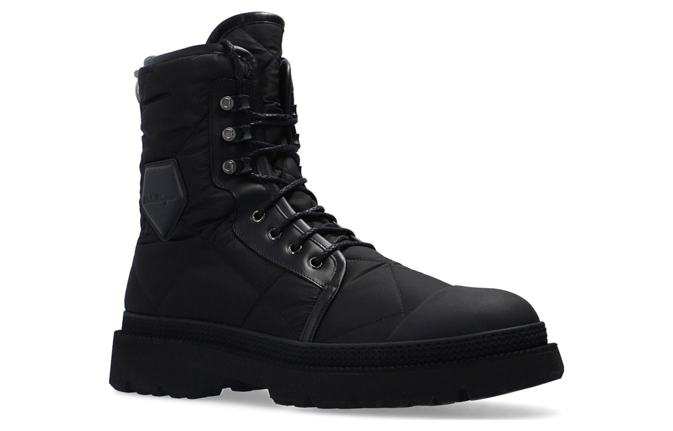 Lookbook FERRAGAMO Leder Schnürstiefel ''Schwarz'' 02C662-738019