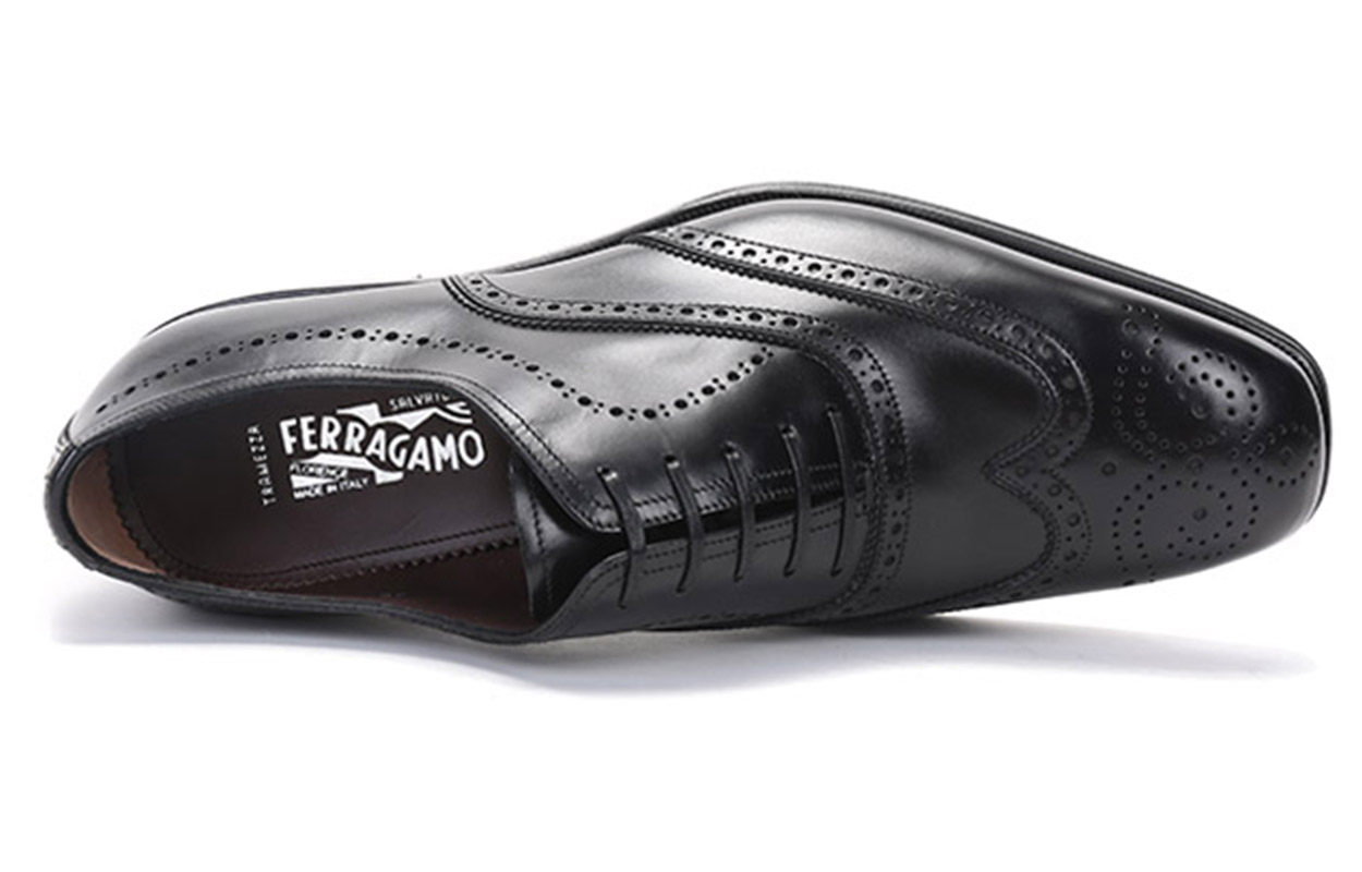 Purchase Zapatos de Cordones de Cuero FERRAGAMO 'Negro' 020209-741763