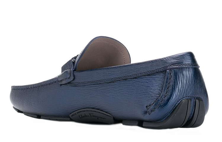 Shop 菲拉格慕蓝色皮革乐福鞋 02B523-709327