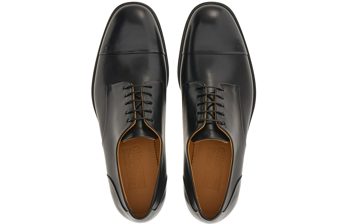 FERRAGAMO Leather Low-Top 'Formal Black' 圖 4