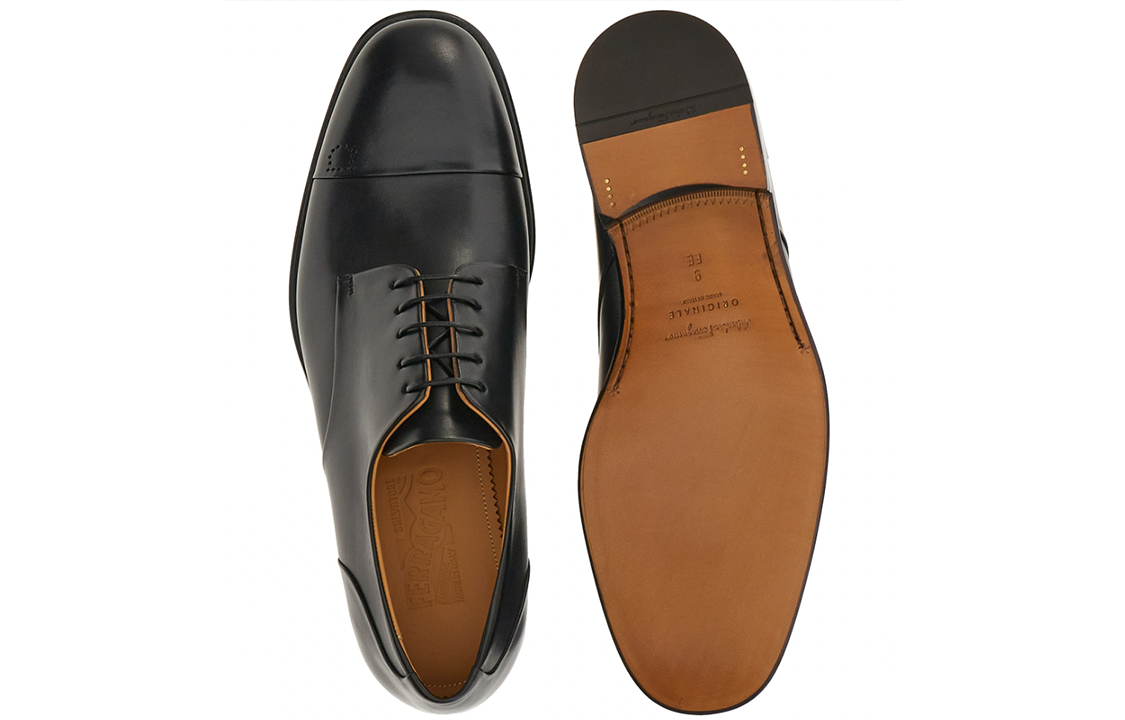 FERRAGAMO Leather Low-Top 'Formal Black' 圖 5