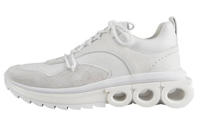 FERRAGAMO Leather Low Top 'White'