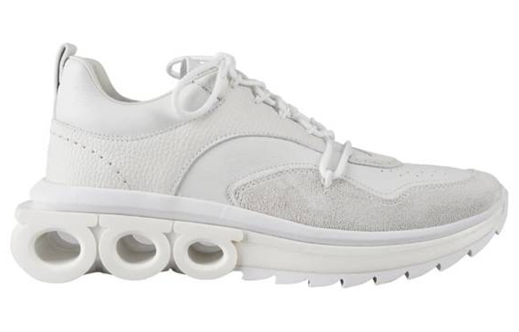 FERRAGAMO Leather Low Top 'White' 圖 2