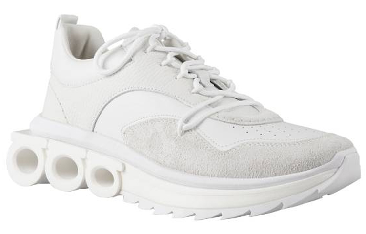 FERRAGAMO Leather Low Top 'White' 圖 3