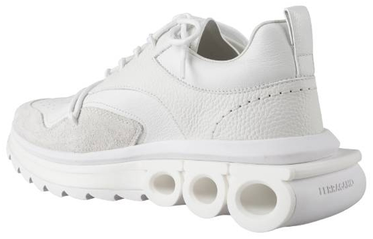 FERRAGAMO Leather Low Top 'White' 圖 4