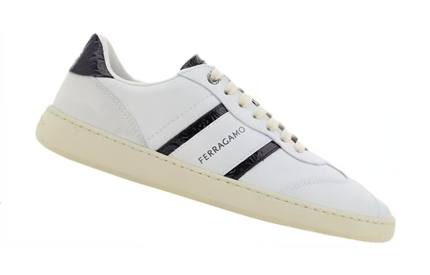 Order FERRAGAMO Kulit Kasut Rendah 'White Lace-Up' 022170-766323