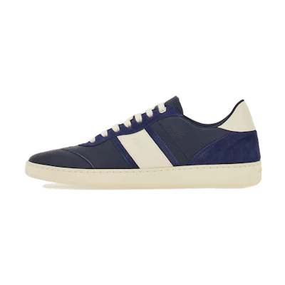 FERRAGAMO Leather Low Top Sneaker 'Blue White'