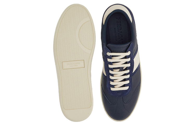 Purchase FERRAGAMO菲拉格慕 牛皮 標誌性低幫 時尚板鞋 男款 藍白色