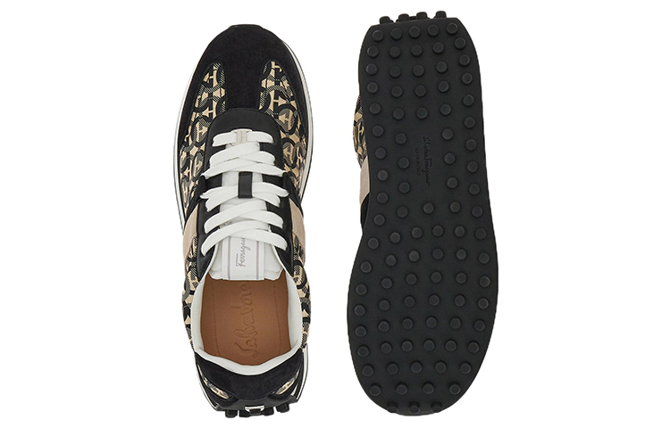 FERRAGAMO Leather Nylon Low 'Black Beige' 圖 5