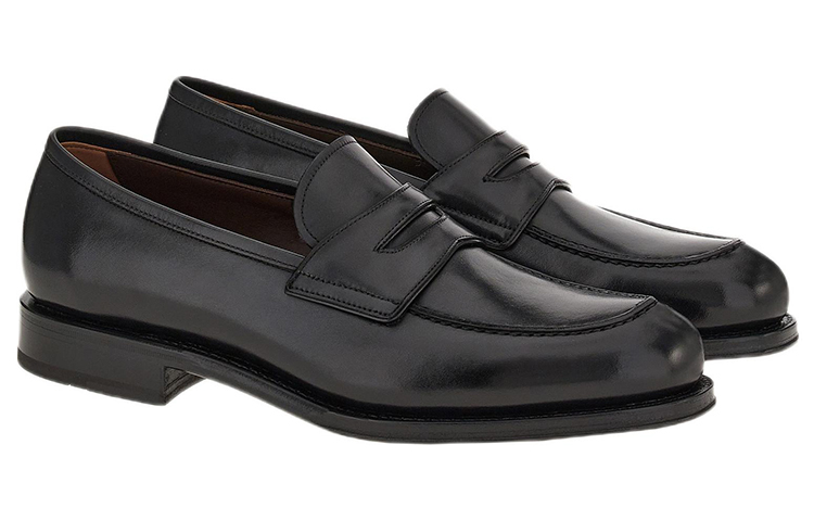 FERRAGAMO Leather Penny Loafers 'Black' 圖 2