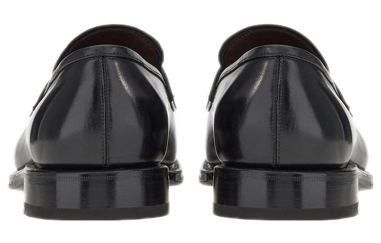 FERRAGAMO Leather Penny Loafers 'Black' 圖 4
