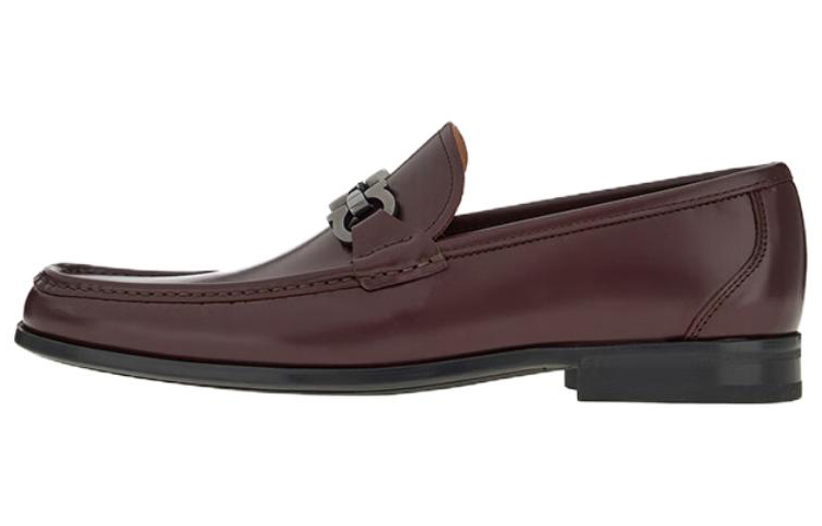 FERRAGAMO Leather Slip-On 'Purple Buckle'