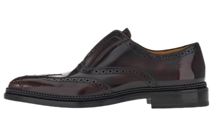 FERRAGAMO Leather Slip-On 'Red Black'