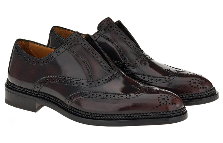 FERRAGAMO Leather Slip-On 'Red Black' 圖 2