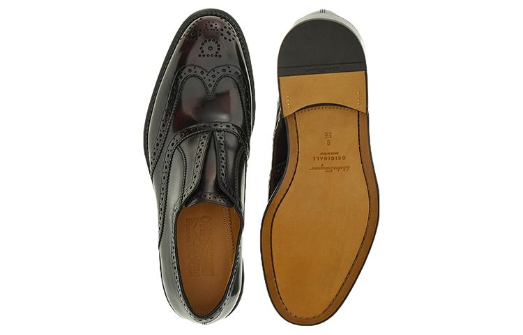 FERRAGAMO Leather Slip-On 'Red Black' 圖 5