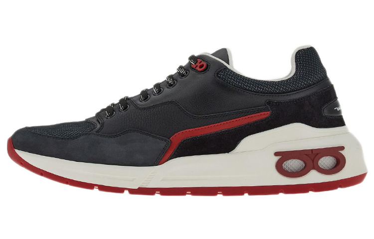 FERRAGAMO Leather Sneaker 'Black and Red'