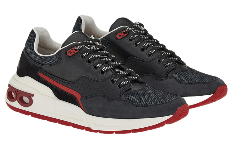 FERRAGAMO Leather Sneaker 'Black and Red' 圖 2