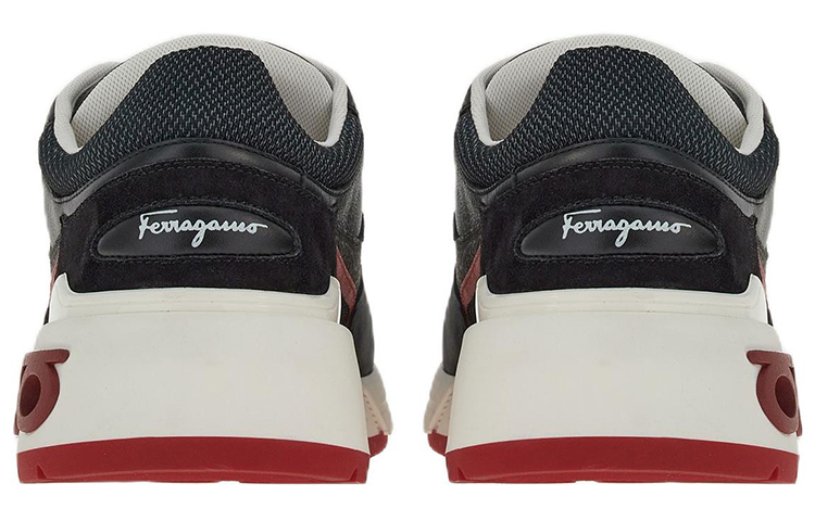 FERRAGAMO Leather Sneaker 'Black and Red' 圖 4