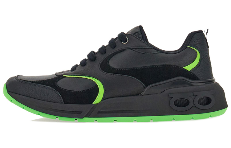 Buy Zapatillas de Cuero FERRAGAMO 'Panel Negro Verde' 021614-762902