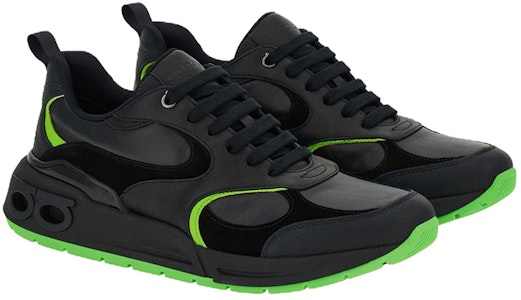 Zapatillas de Cuero FERRAGAMO 'Panel Negro Verde' 021614-762902 Order Zapatillas de Cuero FERRAGAMO 'Panel Negro Verde' 021614-762902