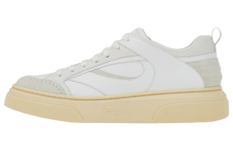 FERRAGAMO Leather Sneaker 'White Grey'