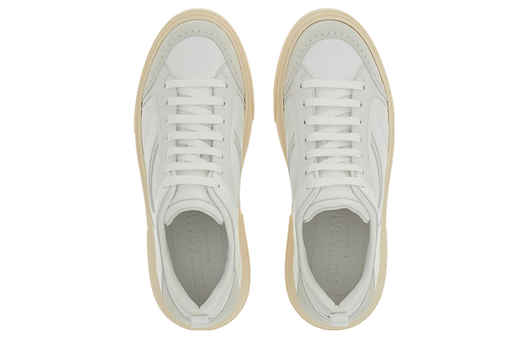 FERRAGAMO Leather Sneaker 'White Grey' 圖 3