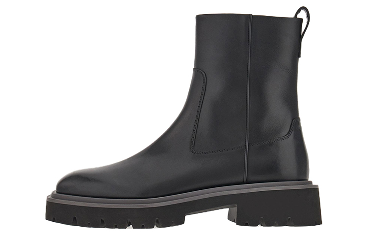 FERRAGAMO Leather Square-Toe Zip Boot 'Black' 021497-762544
