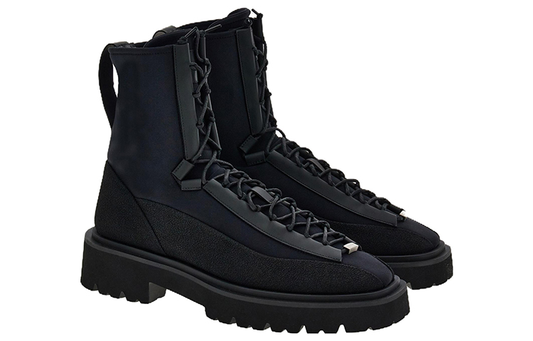 Order フェラガモ レザー編み上げブーツ (ブラック) 021381-760644