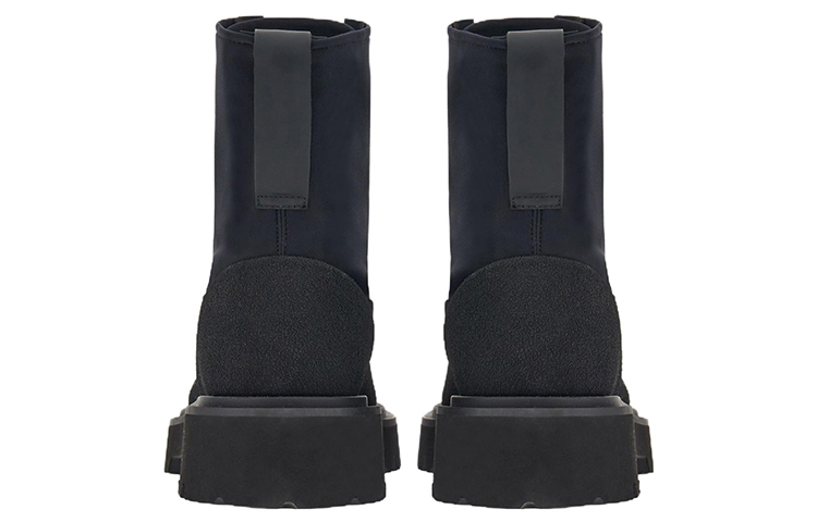 Shop フェラガモ レザー編み上げブーツ (ブラック) 021381-760644