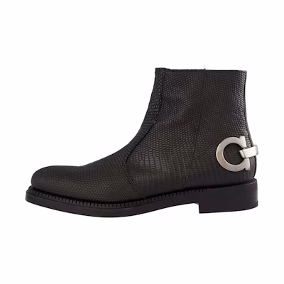 FERRAGAMO Leather Zip 'Fashion Boot Black'