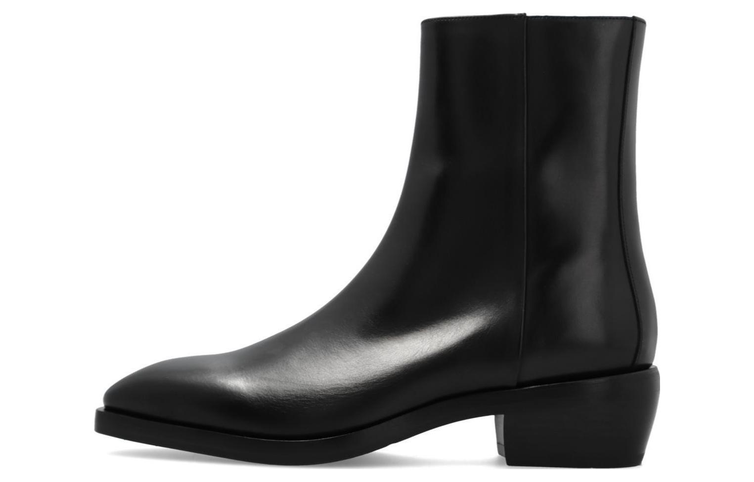 FERRAGAMO Leather Zip Ankle Boots 'Black' 021591-762529