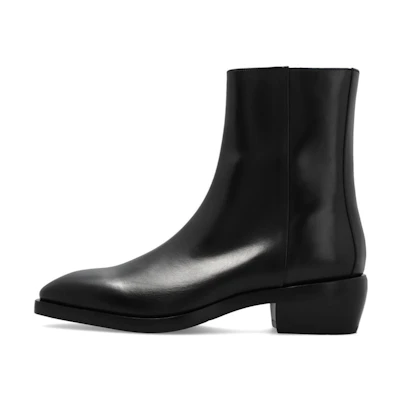 FERRAGAMO Leather Zip Ankle Boots 'Black'