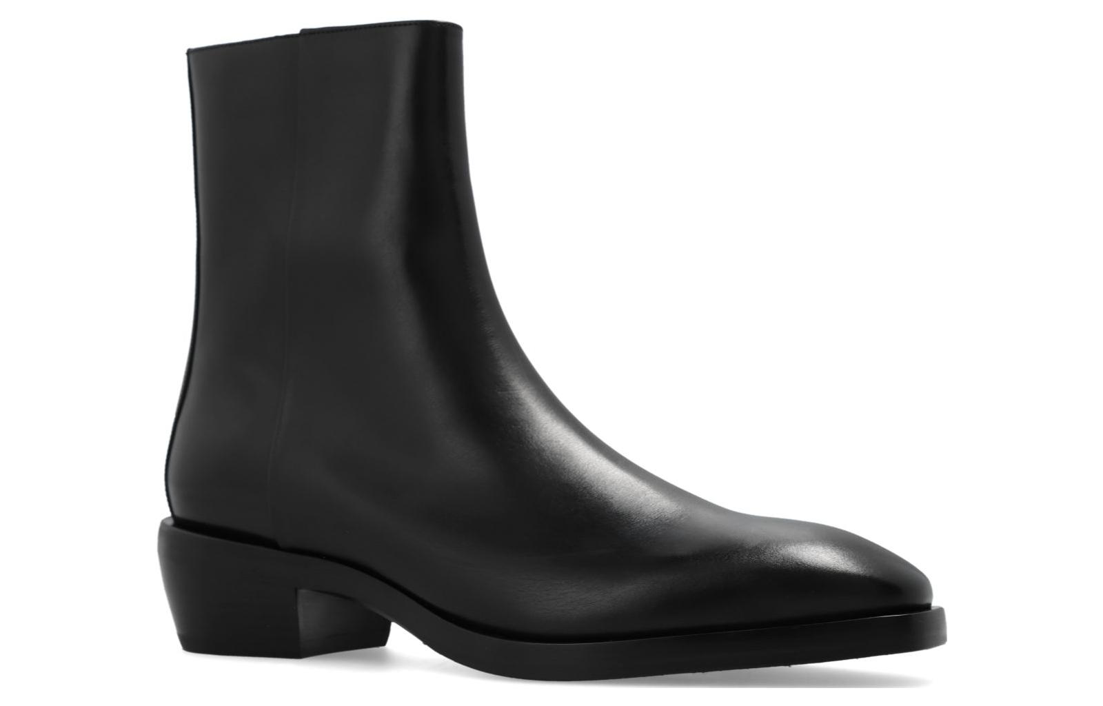 FERRAGAMO Leather Zip Ankle Boots 'Black' 圖 2
